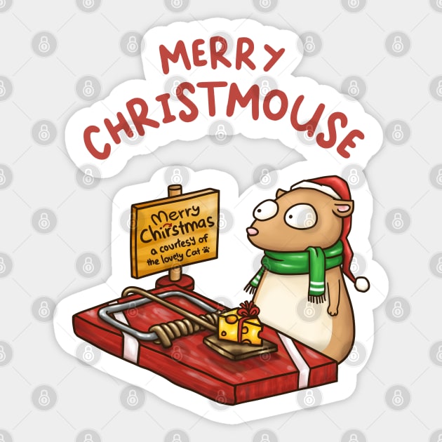 Merry Christmouse Funny Mouse Trap Sticker by Takeda_Art